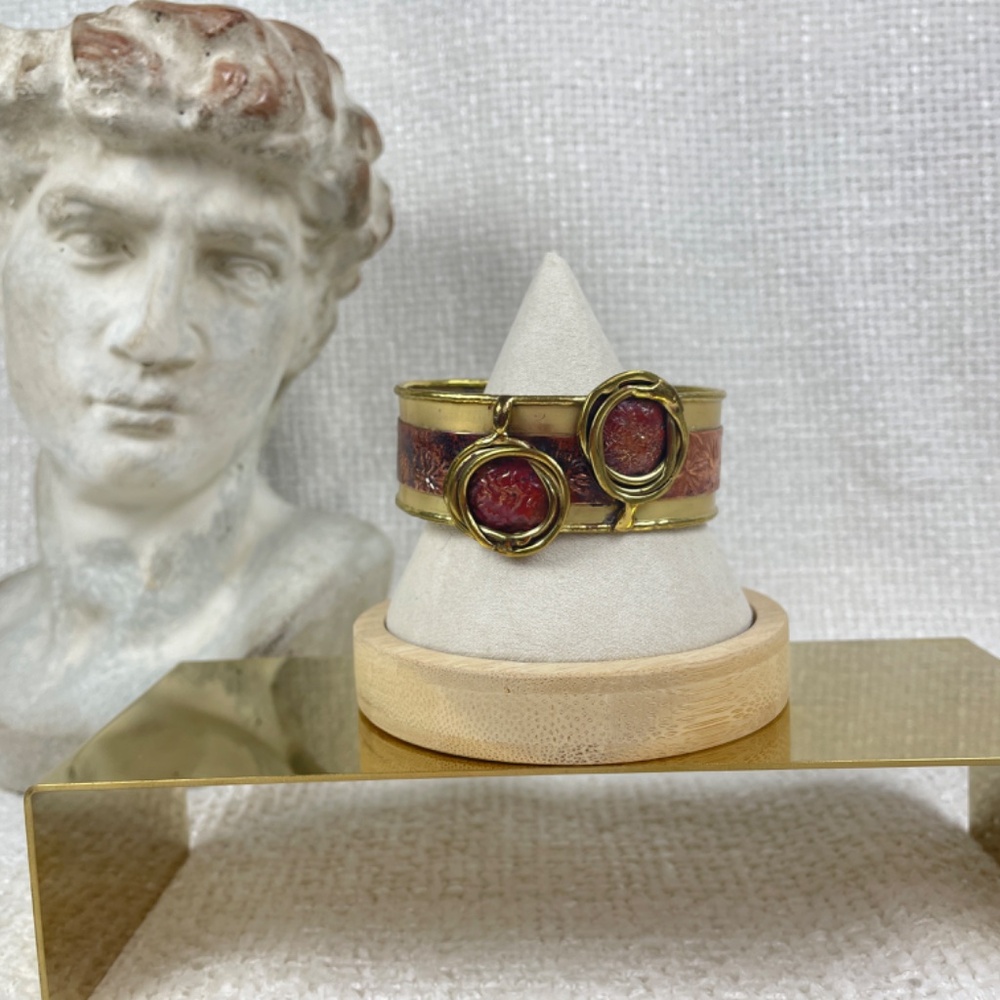 Set of Two Contemporary Artisan Cuff Bracelets Adjustable - Picture 3 of 7